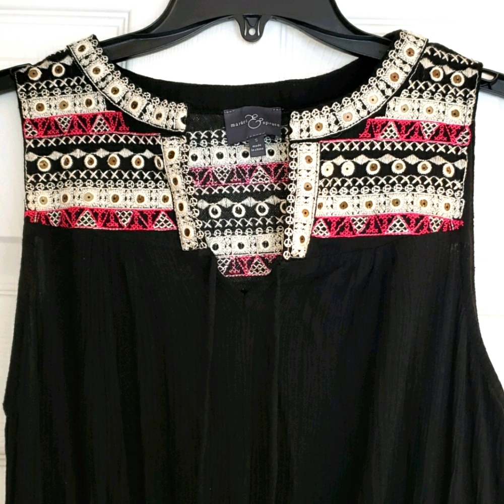 Market & Spruce lightweight embroidered dress sz s